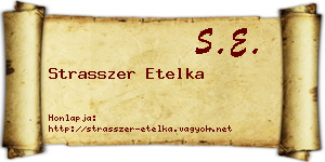 Strasszer Etelka névjegykártya